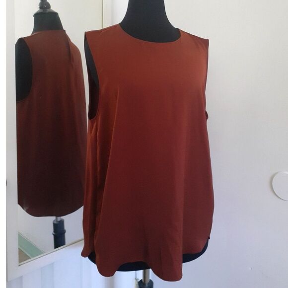 Banana Republic Hi-Low Hem Rustic Brown Swing Tank Top Size Large - Picture 3 of 9